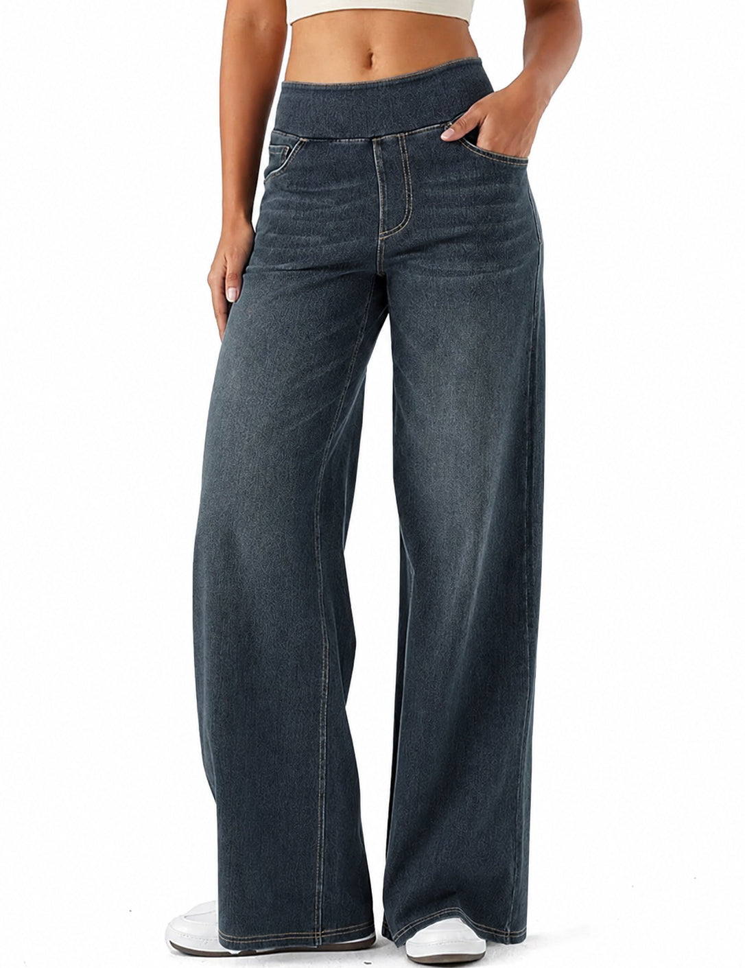 High Waisted Stretchy Denim Pants