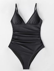Halter Neck Deep V One Piece Swimsuit