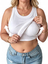 Women Ribbed Built in Bra Tank Tops