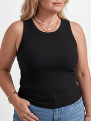 Women Ribbed Built in Bra Tank Tops