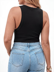 Women Ribbed Built in Bra Tank Tops