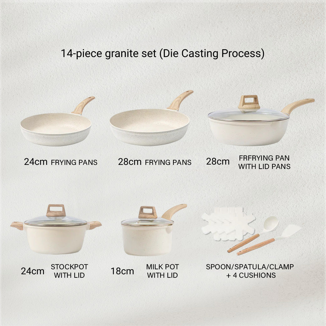 Pots And Pans Set, Cookware With Granite Coatings For Super Nonstick ResultEssential Stone Utensil, Kithchenware, Cookware