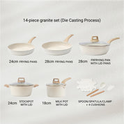 Pots And Pans Set, Cookware With Granite Coatings For Super Nonstick ResultEssential Stone Utensil, Kithchenware, Cookware