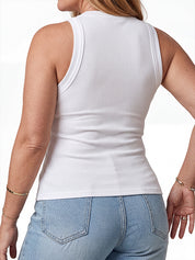 Women Ribbed Built in Bra Tank Tops