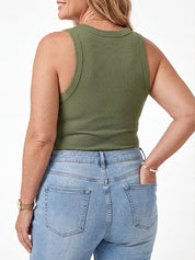Women Ribbed Built in Bra Tank Tops