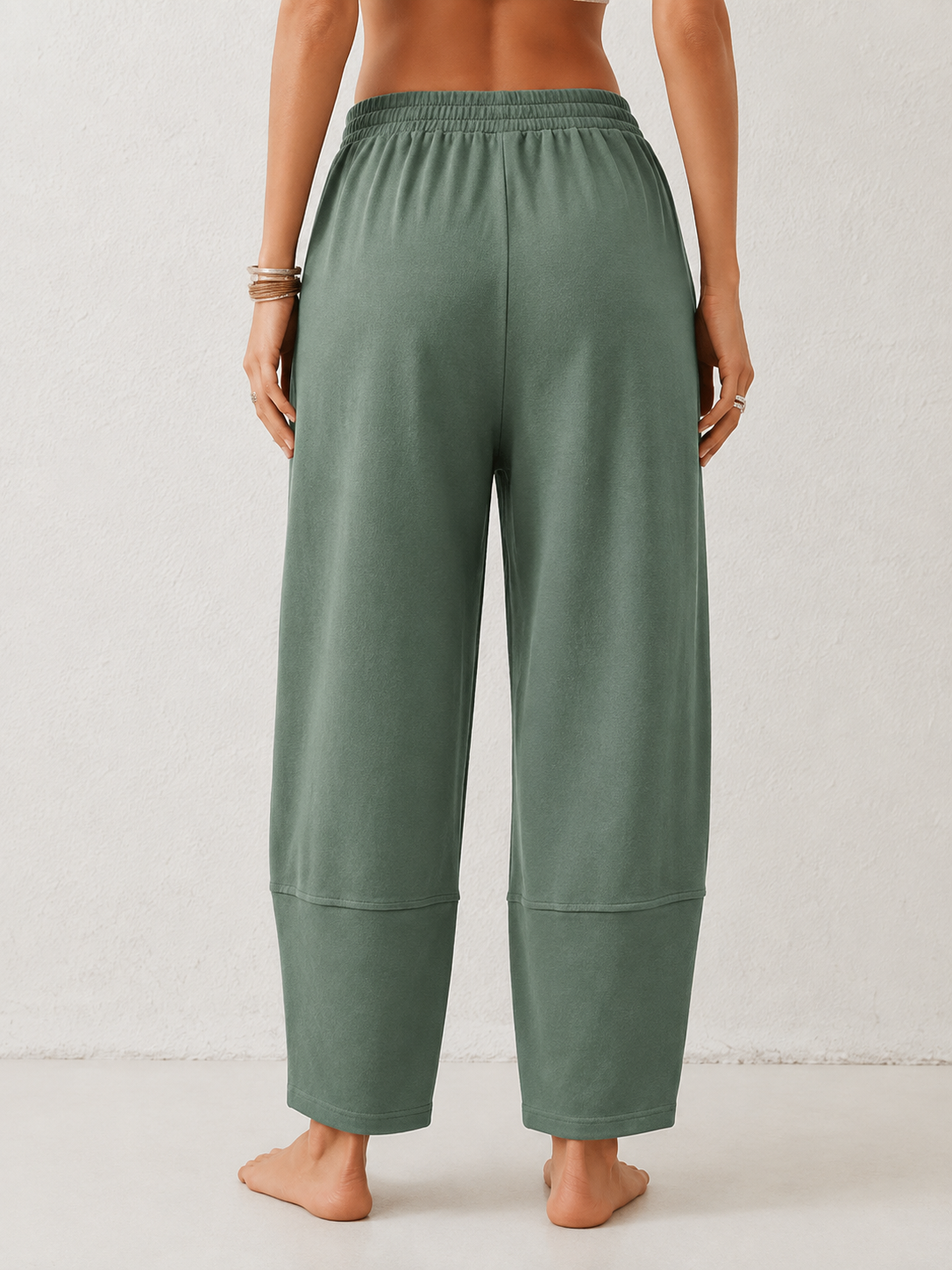 Women's High Waist Slouchy Pants with Pockets