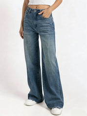 Comfort-Flex Wide Leg Denim Jeans