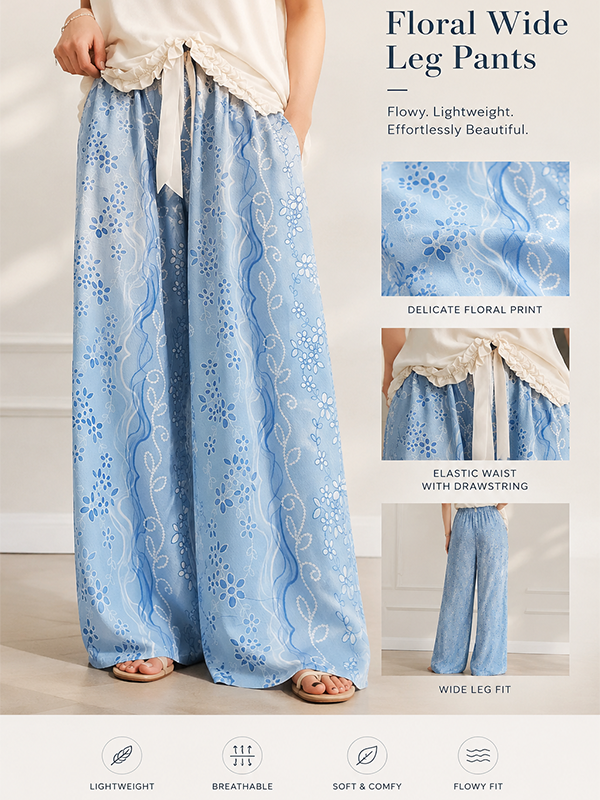 Women's Cotton Voile Wide Leg Pants