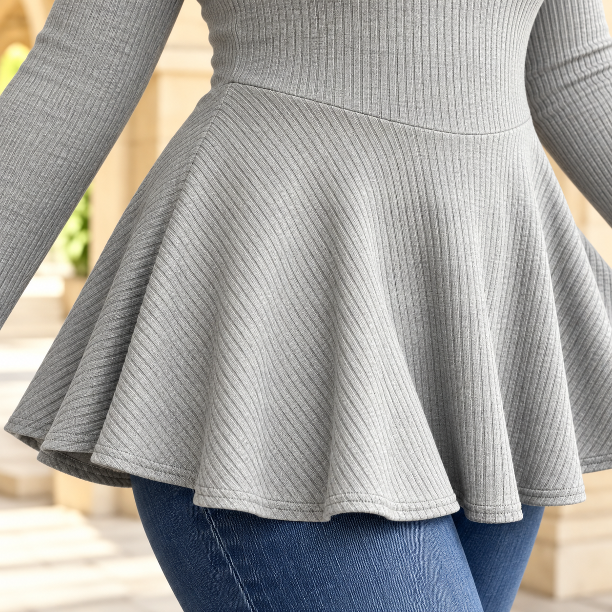 Fitted Waist with Peplum Hem