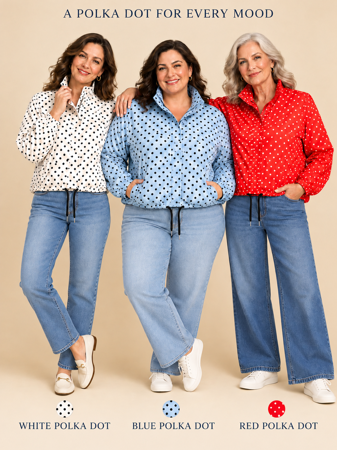 Women’s Retro Polka Dot Cropped Jacket