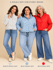 Women’s Retro Polka Dot Cropped Jacket