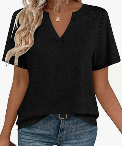 Summer V-neck Printed Shirt For Women