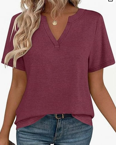 Summer V-neck Printed Shirt For Women