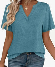 Summer V-neck Printed Shirt For Women