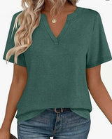 Summer V-neck Printed Shirt For Women
