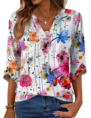 Geometric Print Loose Top