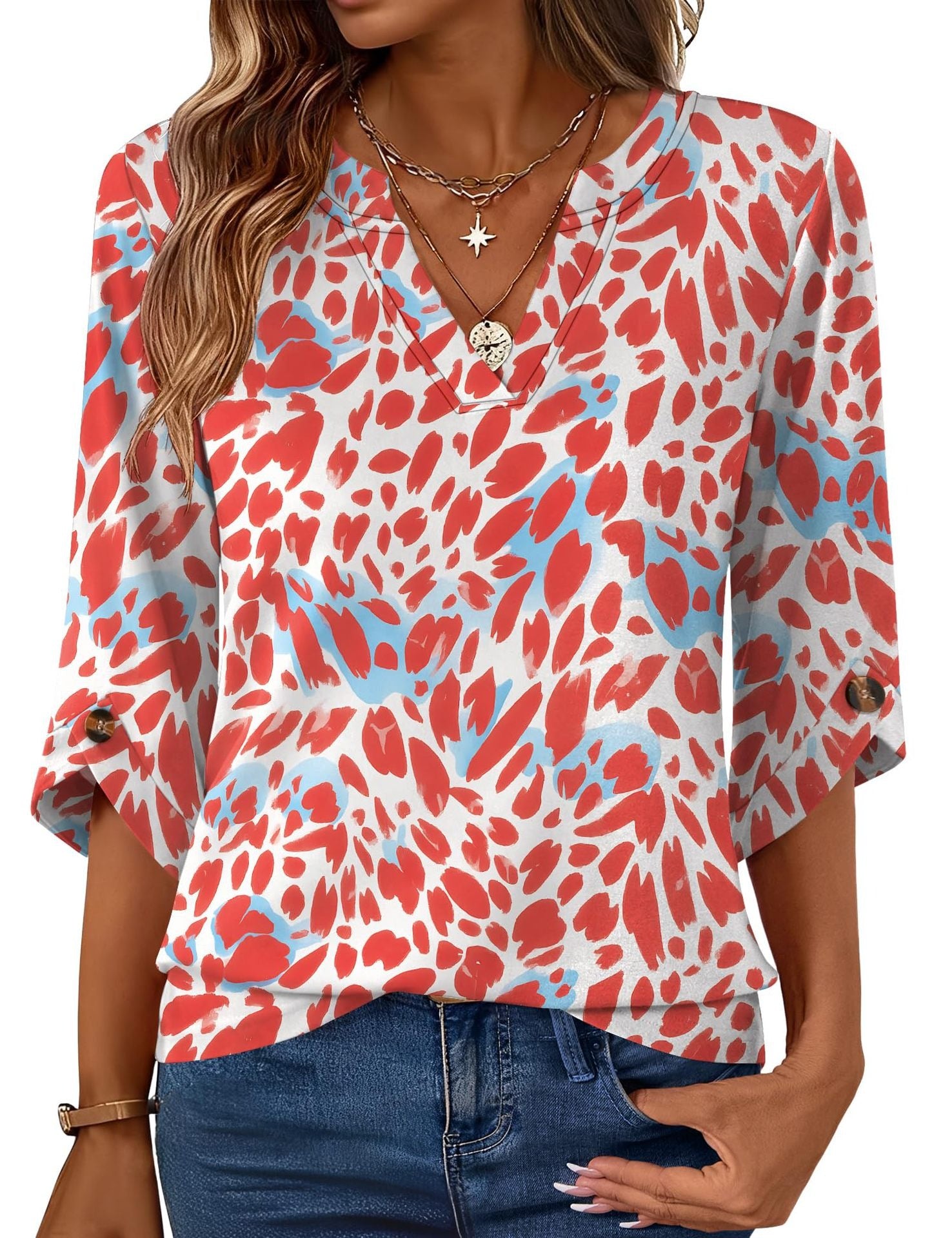 Geometric Print Loose Top