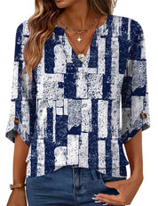 Geometric Print Loose Top