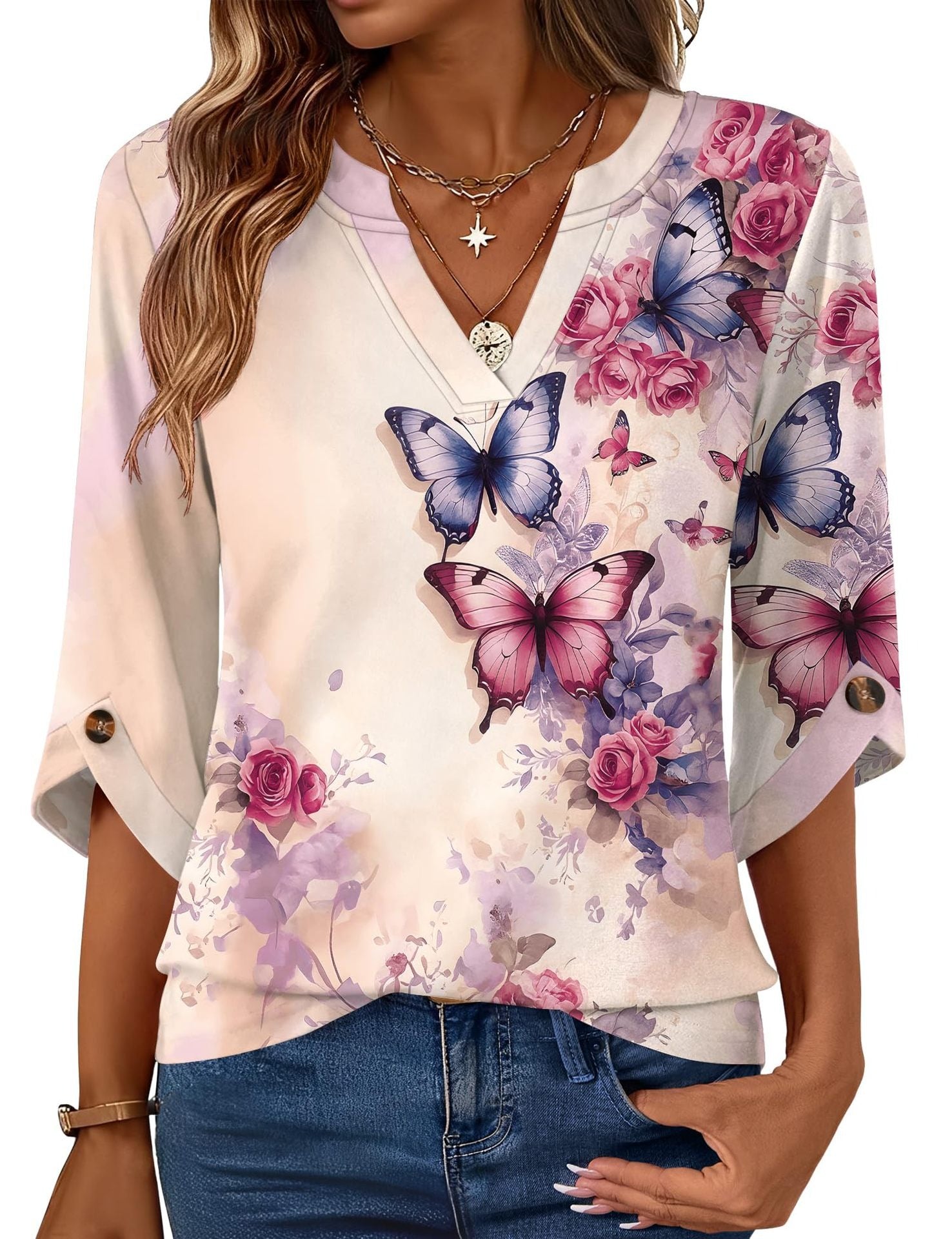 Geometric Print Loose Top