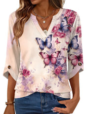 Geometric Print Loose Top