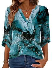 Geometric Print Loose Top
