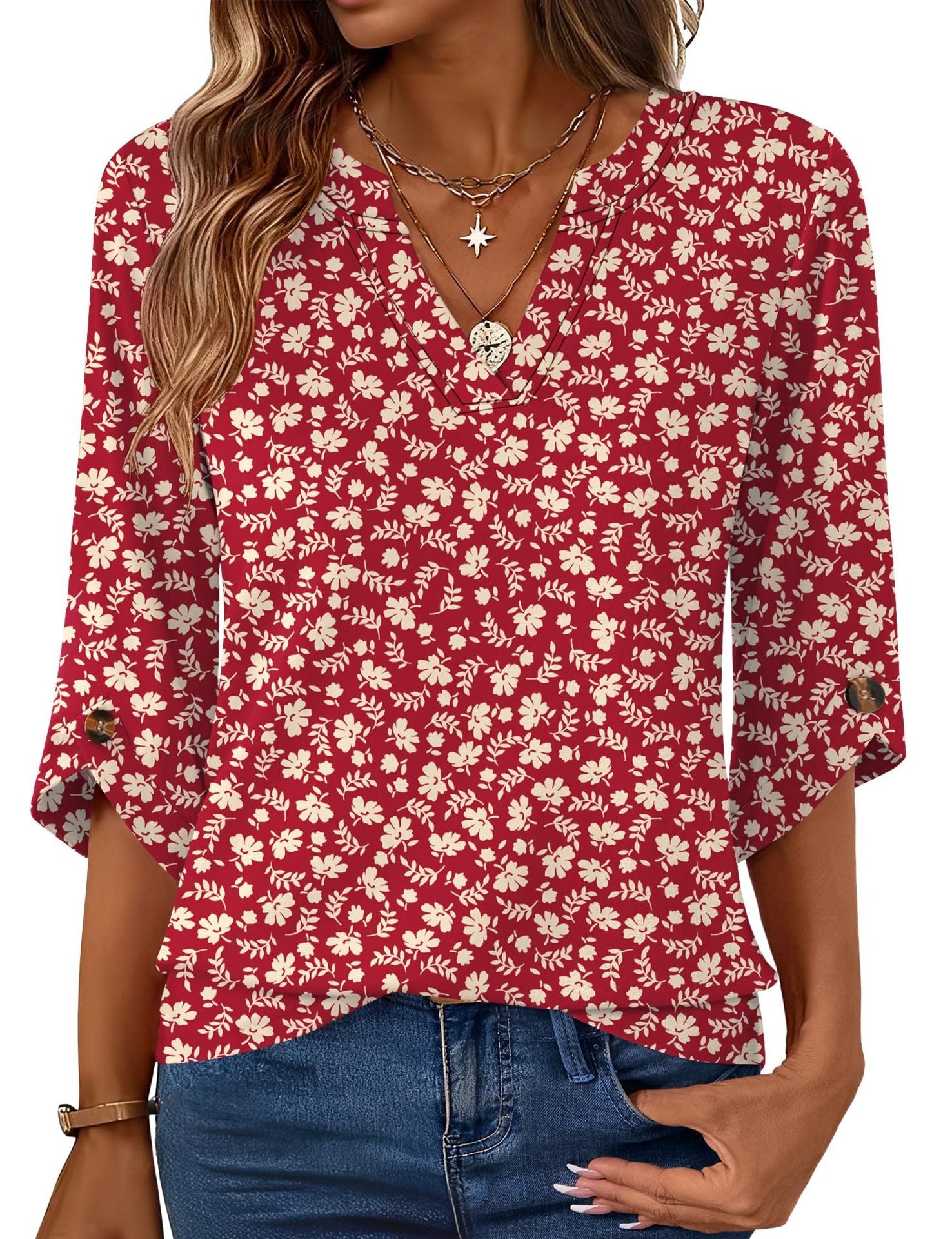 Geometric Print Loose Top