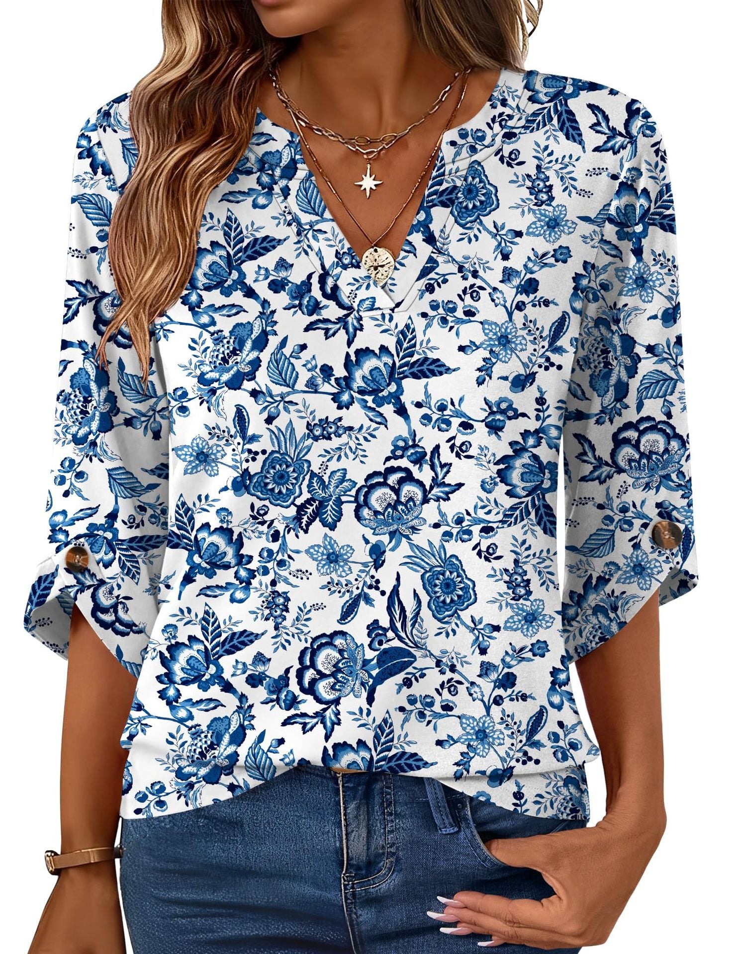 Geometric Print Loose Top