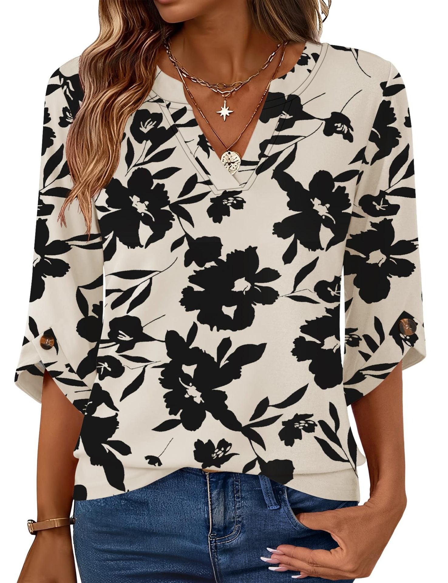 Geometric Print Loose Top