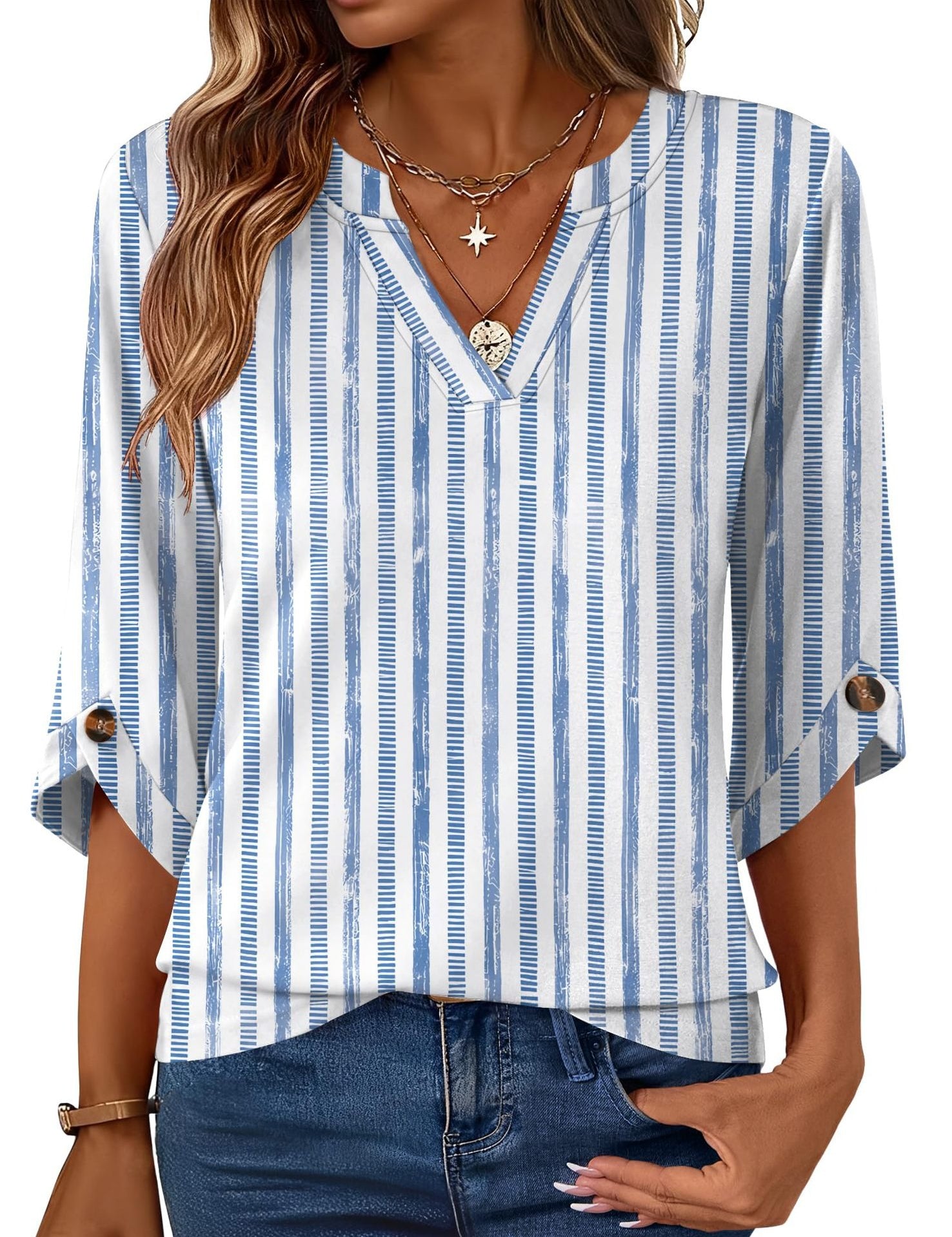 Geometric Print Loose Top