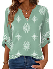 Geometric Print Loose Top
