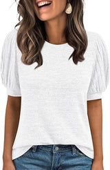 Women's Round Neck Loose Short-sleeved Top