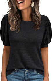 Women's Round Neck Loose Short-sleeved Top