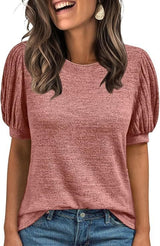 Women's Round Neck Loose Short-sleeved Top