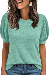 Women's Round Neck Loose Short-sleeved Top