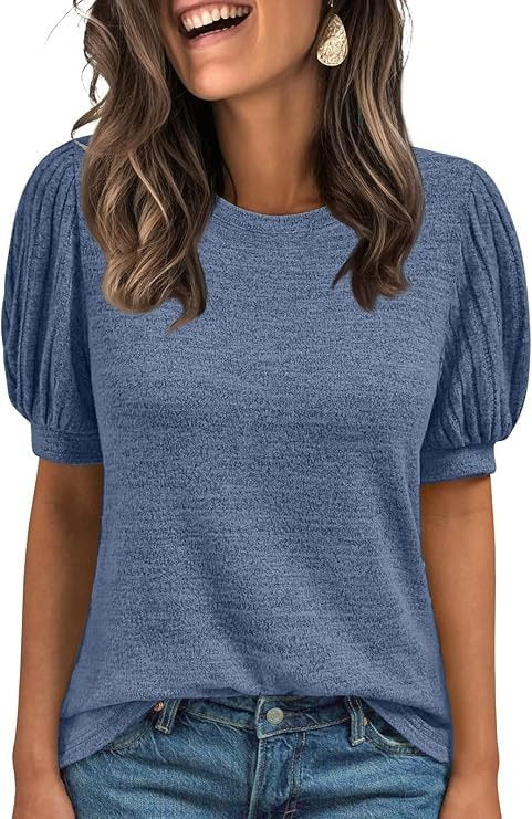 Women's Round Neck Loose Short-sleeved Top