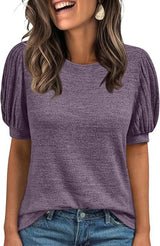 Women's Round Neck Loose Short-sleeved Top
