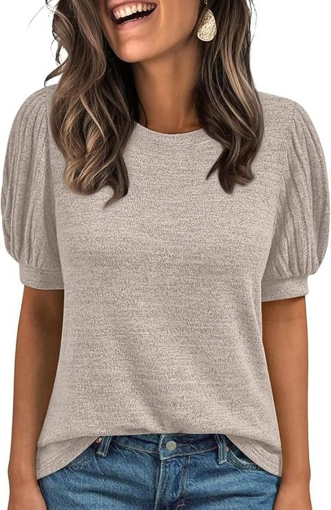 Women's Round Neck Loose Short-sleeved Top