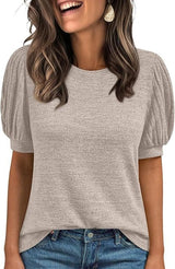 Women's Round Neck Loose Short-sleeved Top