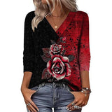 Women's Mid-Sleeve 3D Floral Print Top