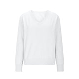 Women’s Classic V-Neck Pullover Sweater Lightweight Knit Top