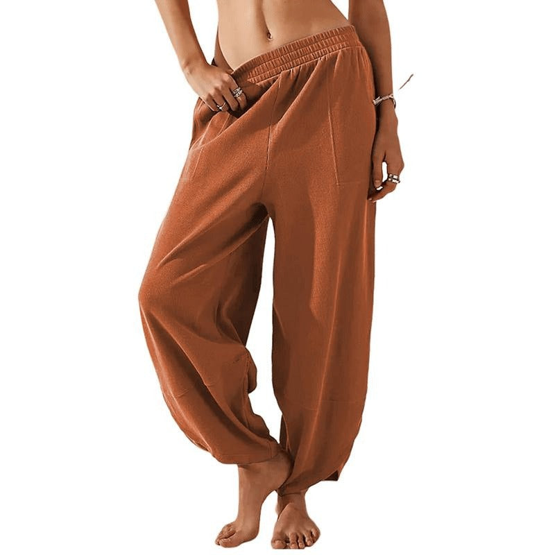 Women's High Waist Slouchy Pants with Pockets