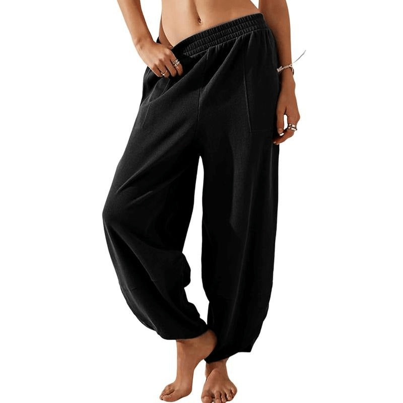 Women's High Waist Slouchy Pants with Pockets