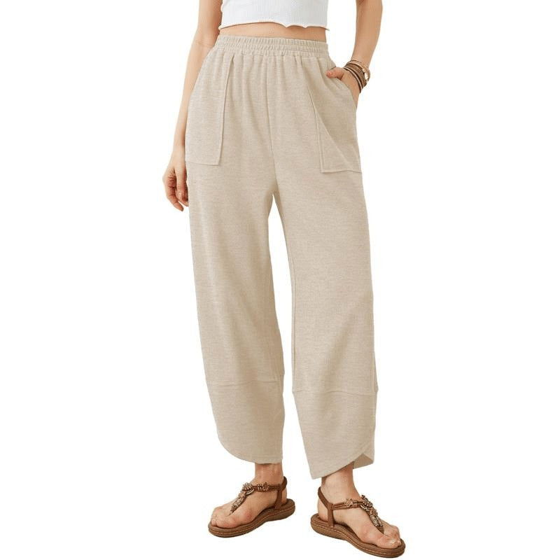 Women's High Waist Slouchy Pants with Pockets