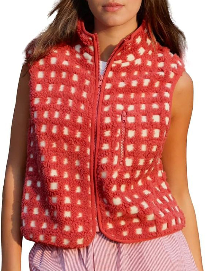 women's loose zipper vest