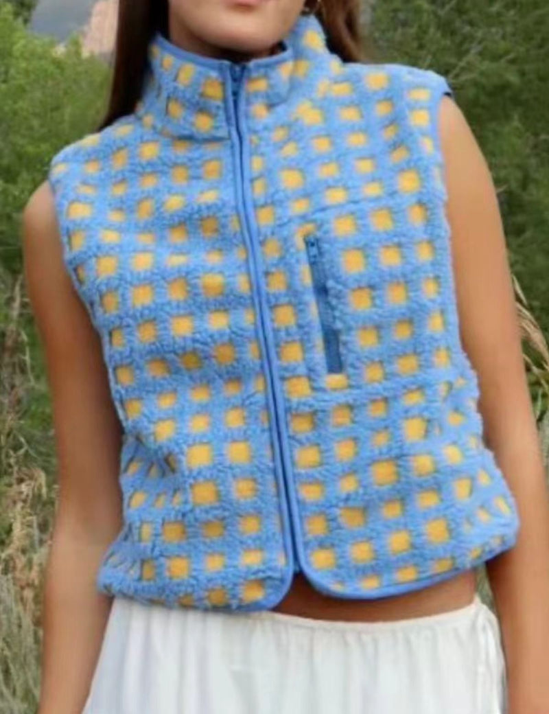 women's loose zipper vest