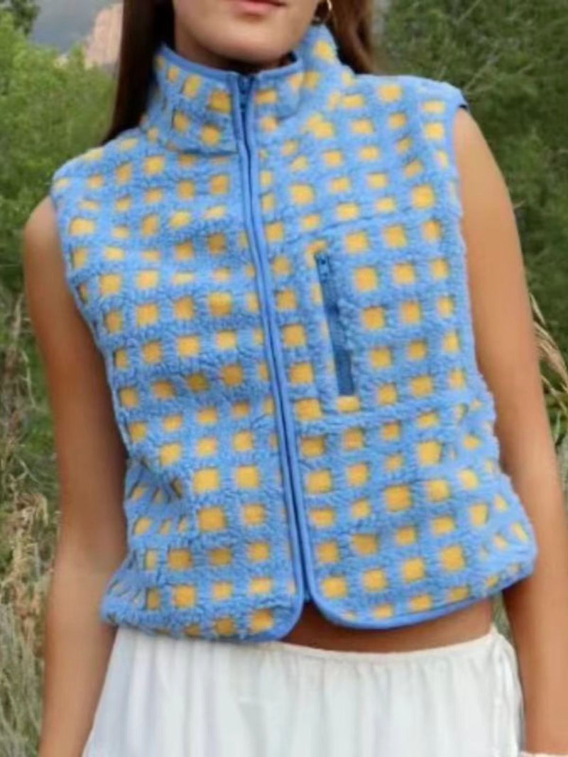 women's loose zipper vest