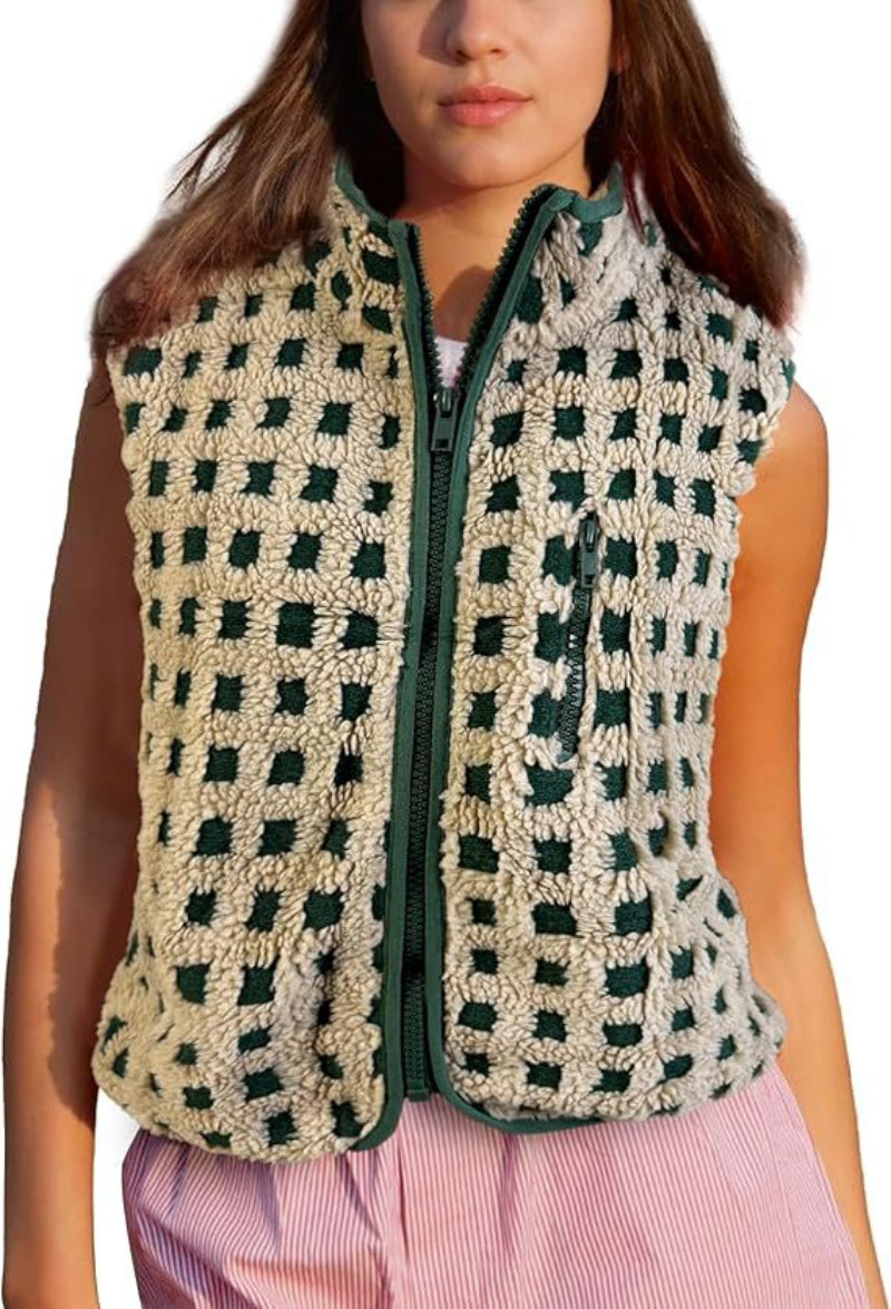 women's loose zipper vest