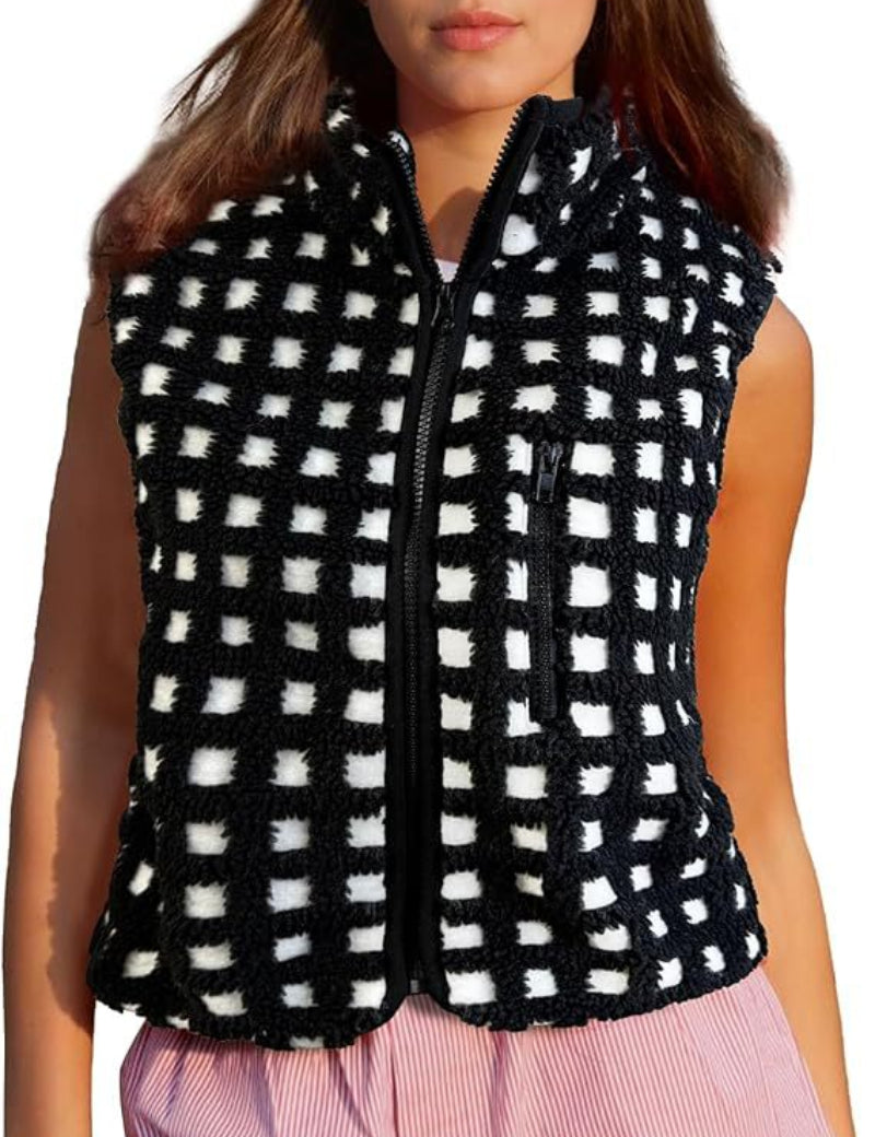 women's loose zipper vest