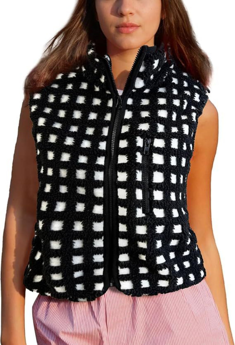 women's loose zipper vest