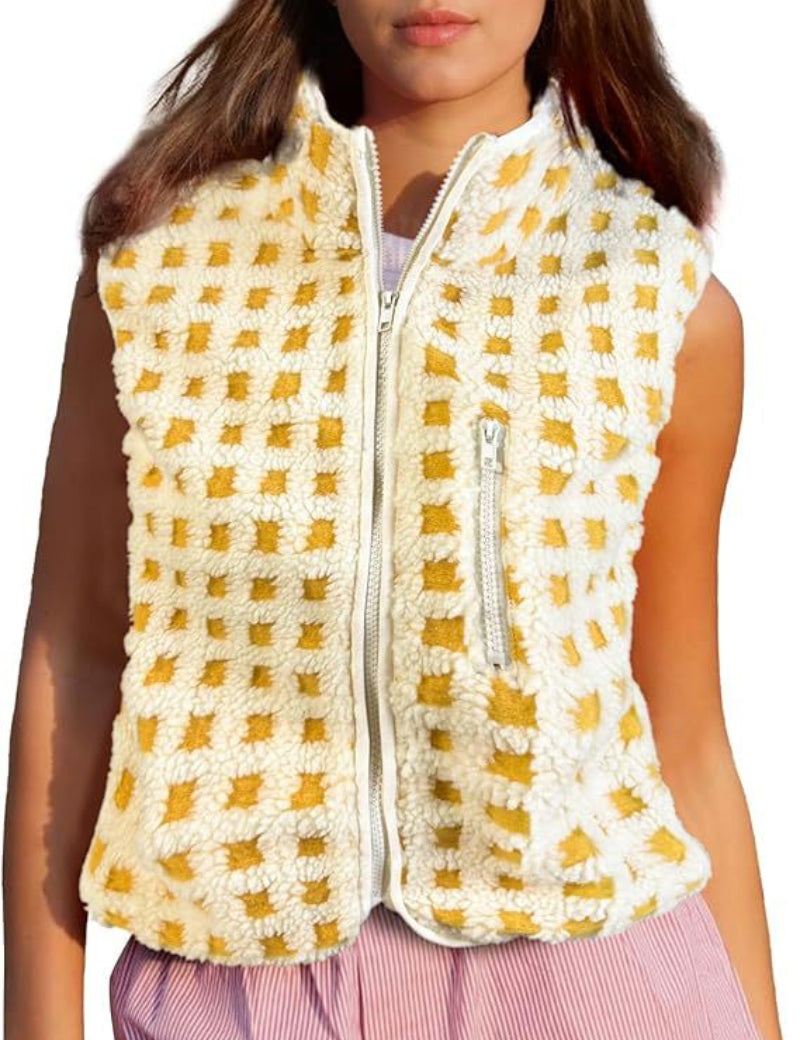 women's loose zipper vest